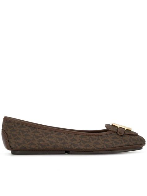 michael kors tan flat shoes suede|Michael Kors lillie ballet flats.